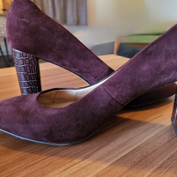 Purple Pumps with Brown Heel - Picture 4 of 4